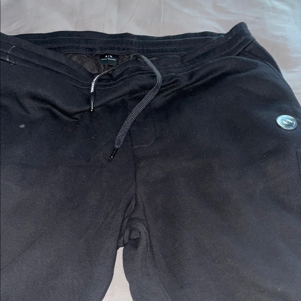 Armani Exchange Black Drawstring Pants